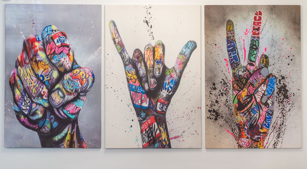 Colorful hand-art canvas prints produced by Hilson Ink — Clinton, MD